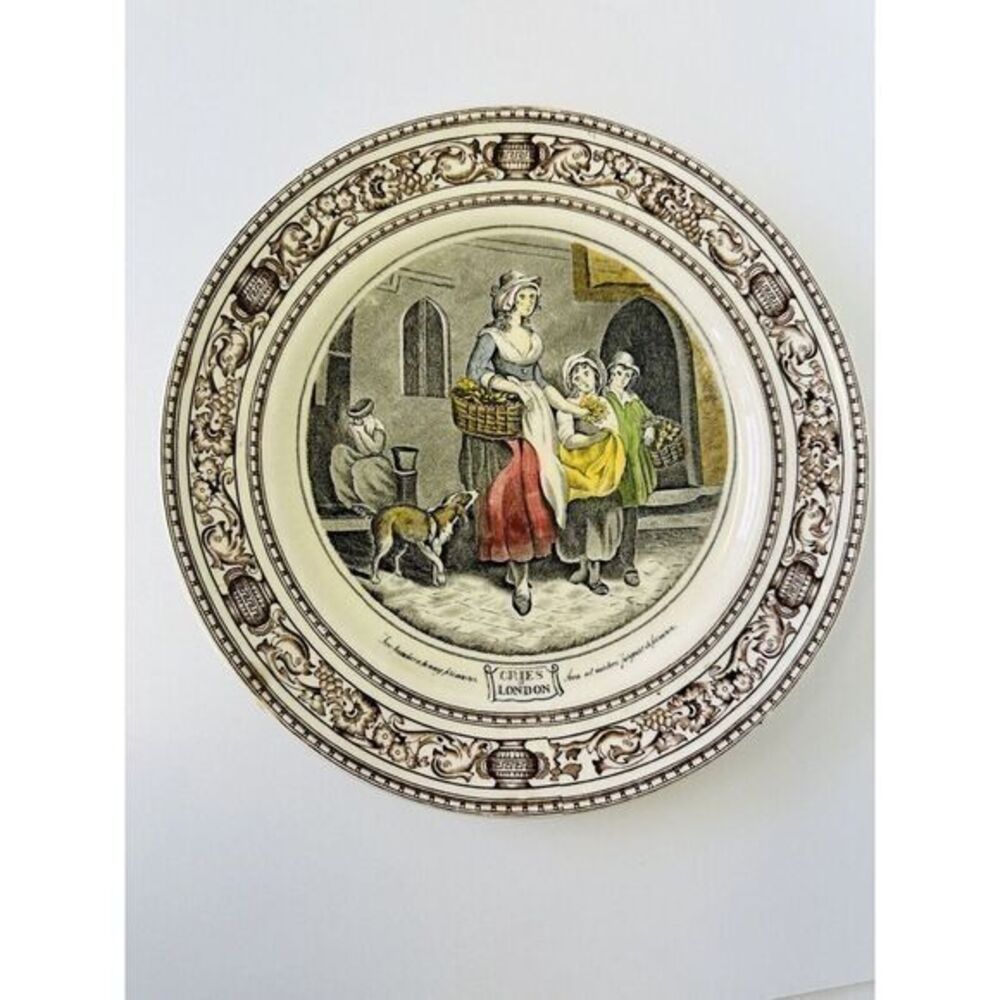 Adams Cries of‎ London  10" DINNER PLATE Two Bunches A Penny primroses See Photo